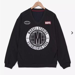 Marvel Black V-Neck Sweater with Logo